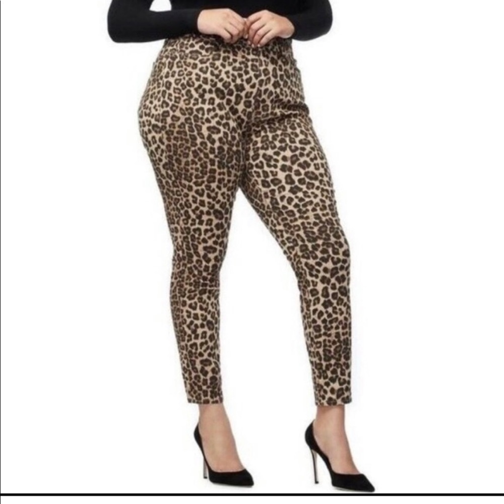 Good American Cheetah High Waist Skinny Jeans 22